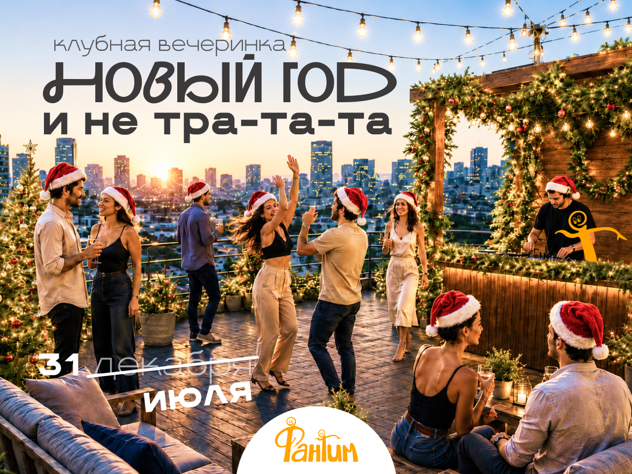 Новый год и тра-та-та! Клубная вечеринка на веранде